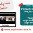 Interview de Sophie Herrault avec Christophe (Encadrement des jeunes - pour leur apprendre à apprendre) Vidéo 2/4